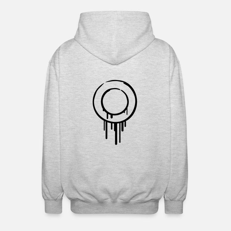 circle_rings_graffiti - Unisex Kapuzenjacke - Hellgrau meliert