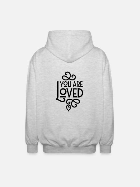 You Are Loved - Unisex Kapuzenjacke - Hellgrau meliert