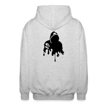 Graffiti - Unisex Kapuzenjacke - Hellgrau meliert - Hinten - AI Model Male 185 light (185cm)