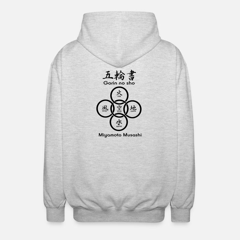 Fünf Kreise oder Ringe - Unisex Kapuzenjacke - Hellgrau meliert