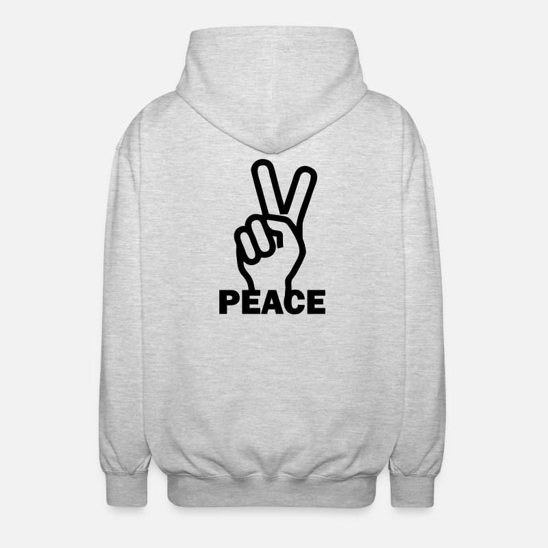 Vrede Frieden - Unisex Kapuzenjacke - Hellgrau meliert