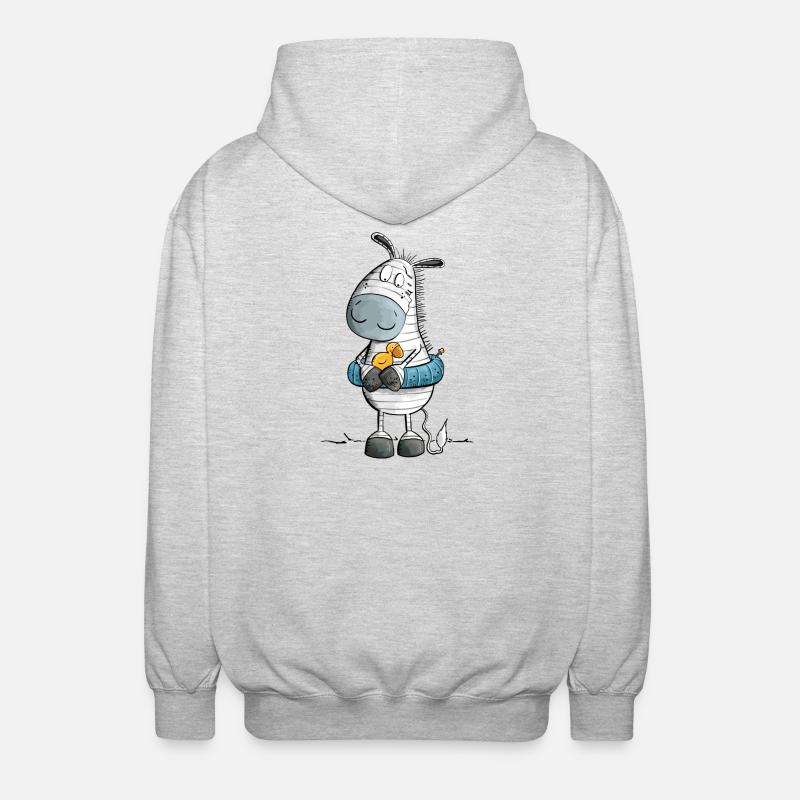 Zebra Summer Beach Float - Unisex Hooded Jacket - light heather grey