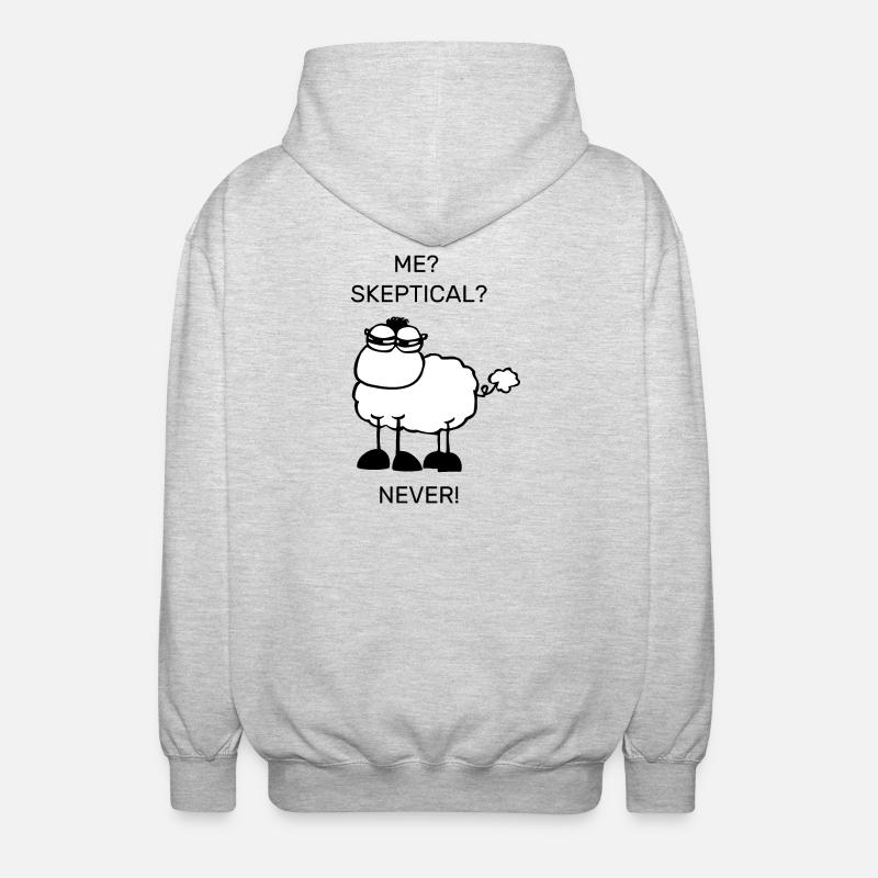Skeptisches Schaf - Unisex Kapuzenjacke - Hellgrau meliert