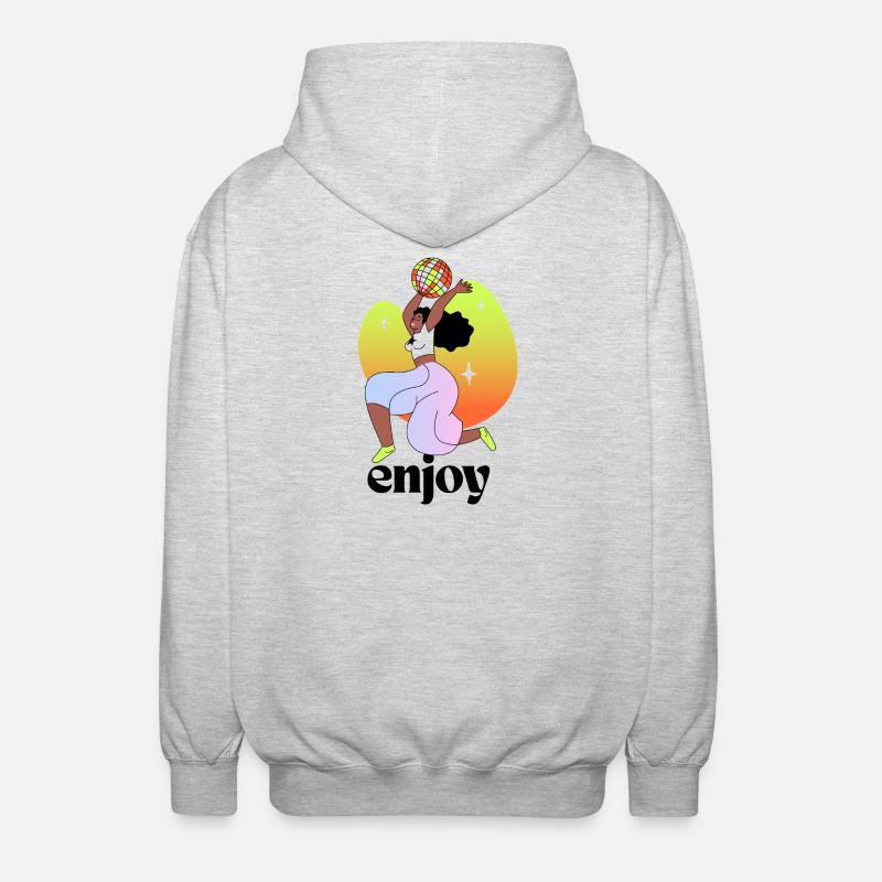 Joyful Disco Vibes Illustration - Unisex Hooded Jacket - light heather grey