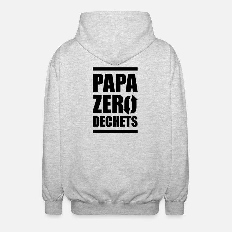 papa zero dechets - Veste à capuche unisexe - gris clair chiné