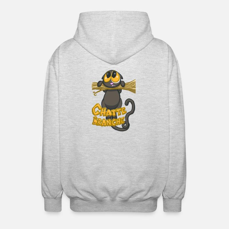 chatte branche ? - Veste à capuche unisexe - gris clair chiné