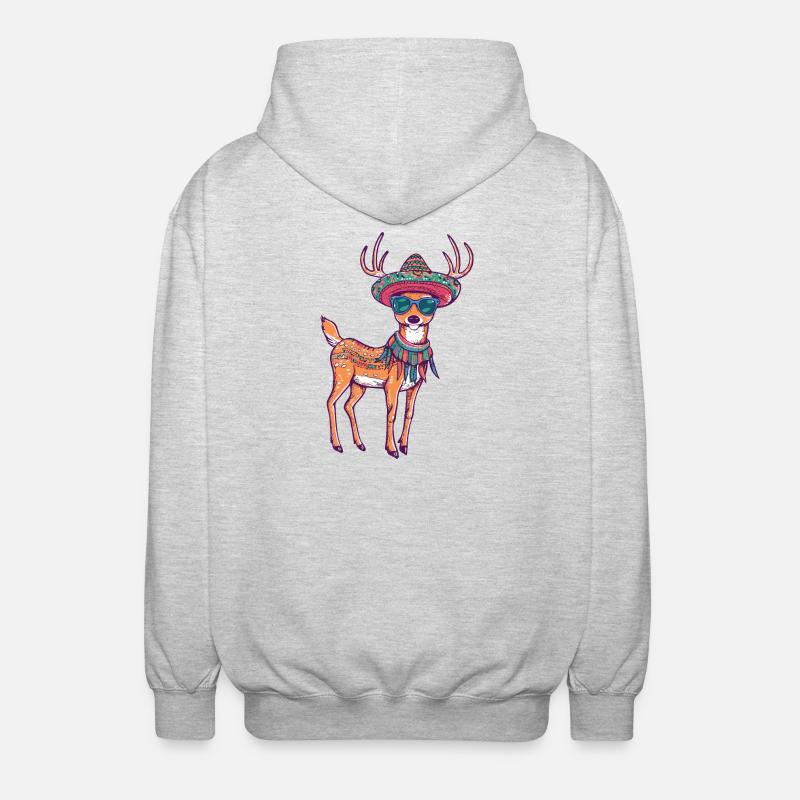 Sombrero comique comique de cerf - Veste à capuche unisexe - gris clair chiné