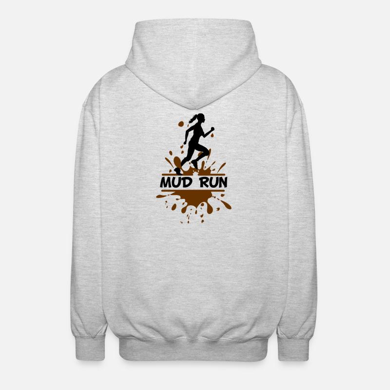 Femme Mud Run – Modder Runner - Veste à capuche unisexe - gris clair chiné