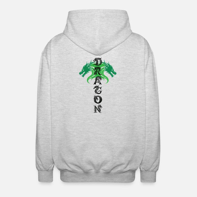 Emblème du Dragon Vert - Veste à capuche unisexe - gris clair chiné