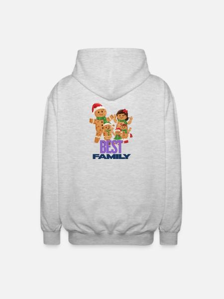 Best family - Meilleur famille Pain d'Épice Festif - Unisex Hooded Jacket - light heather grey