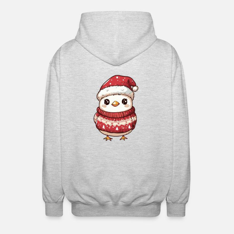 Chicken Christmas Comic - Unisex Hooded Jacket - light heather grey