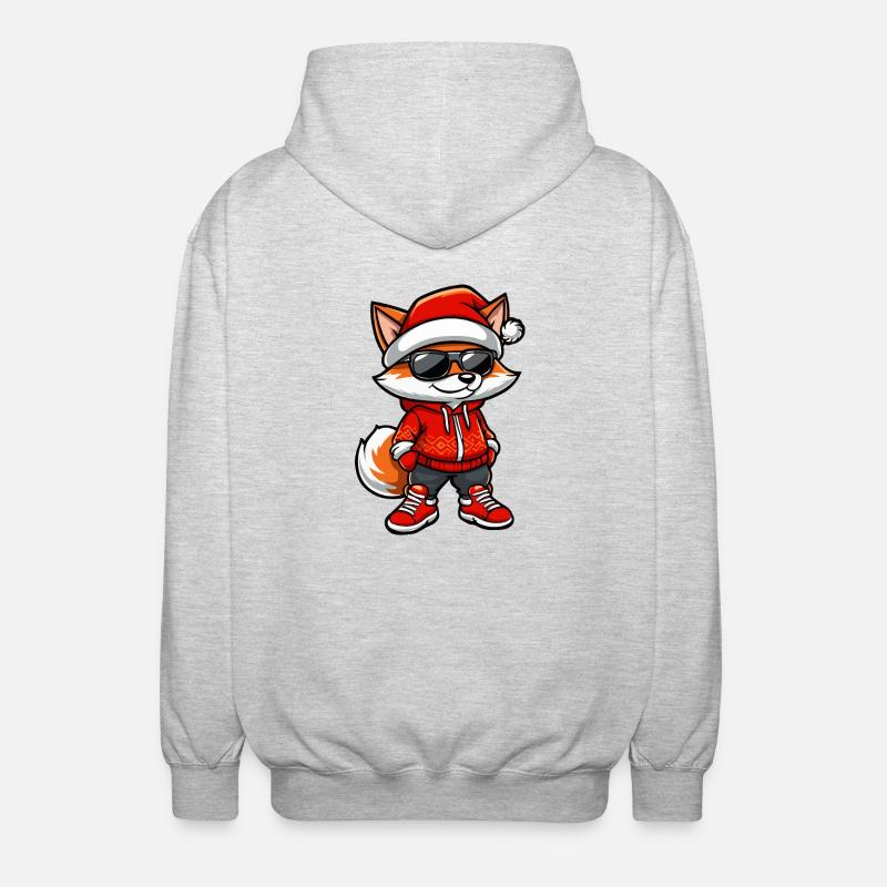Fox Noël Cool Noël - Veste à capuche unisexe - gris clair chiné