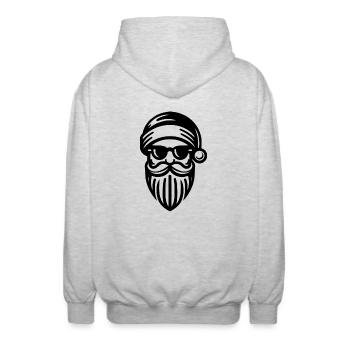 Père Noël cool avec chapeau et lunettes de soleil - Veste à capuche unisexe - gris clair chiné - Dos - AI Model Male 185 light (185cm)