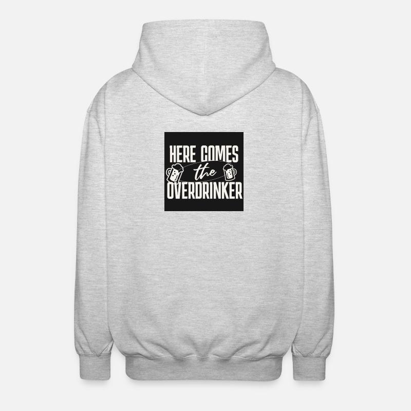 Here comes the Overdrinker - Unisex Hooded Jacket - light heather grey