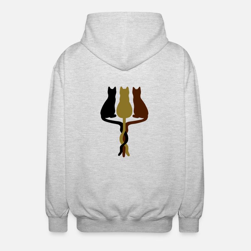 3 cats vector - Unisex Hooded Jacket - light heather grey