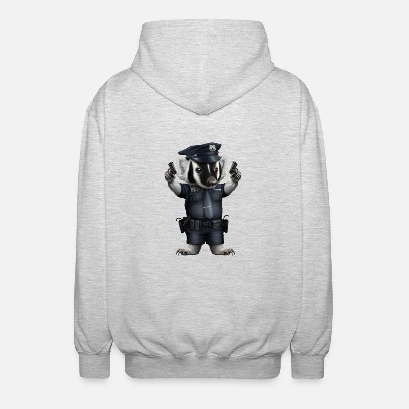 DACHSPOLIZEI - Unisex Kapuzenjacke - Hellgrau meliert