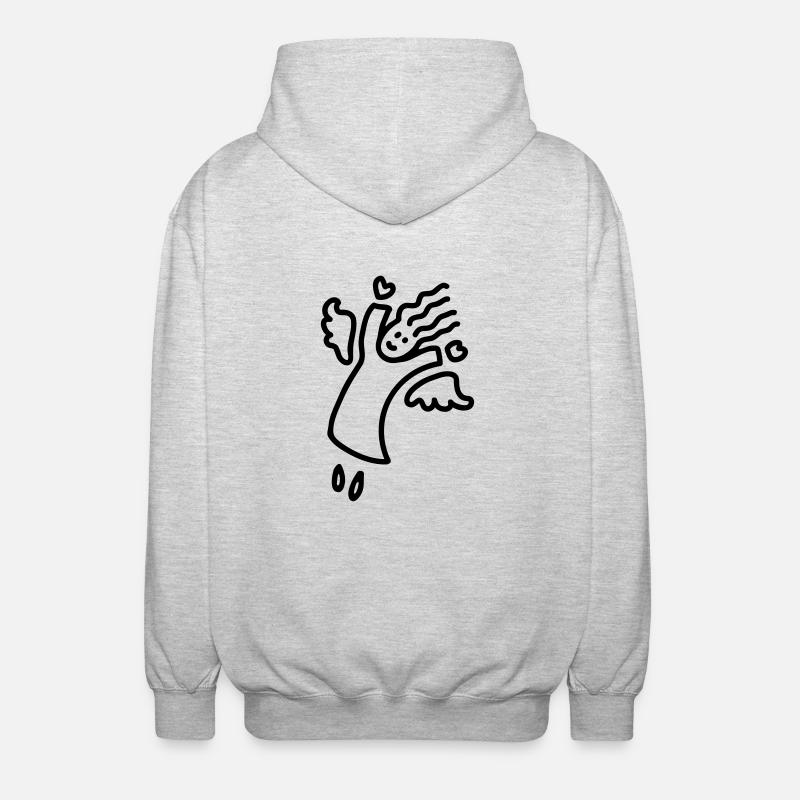 ange de vol - ligne - Veste à capuche unisexe - gris clair chiné