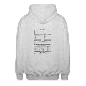 Heldendokuemt - Unisex Kapuzenjacke - Hellgrau meliert - Hinten - AI Model Male 185 light (185cm)