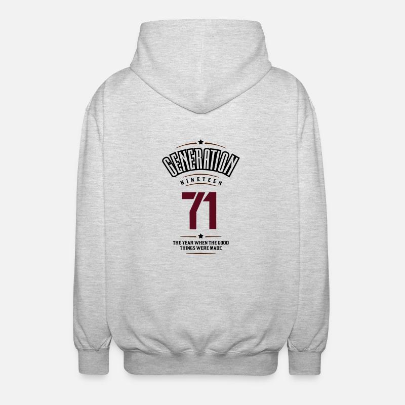 Generation 1971 - Unisex Kapuzenjacke - Hellgrau meliert