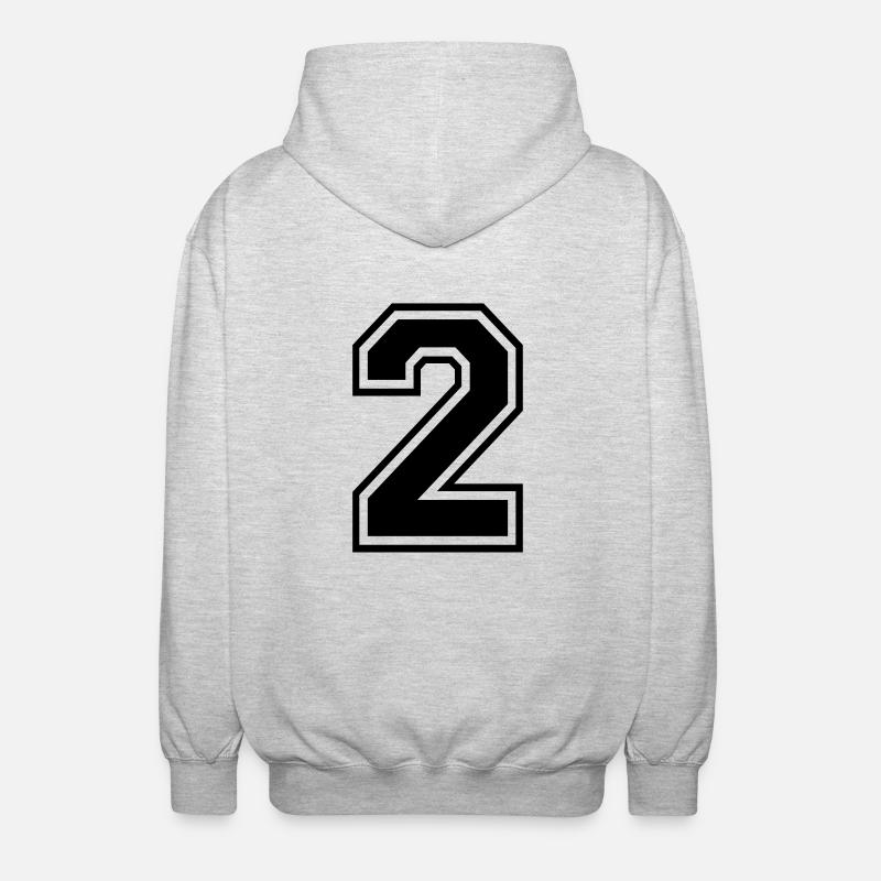Nummer 2 - Unisex Kapuzenjacke - Hellgrau meliert