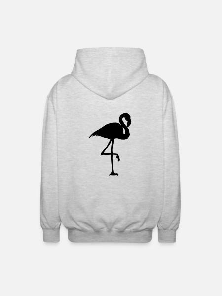 flamingo blanko - Unisex Hooded Jacket - light heather grey