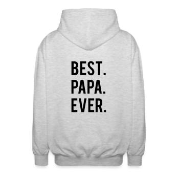 Meilleur papa Ever - Veste à capuche unisexe - gris clair chiné - Dos - AI Model Male 185 light (185cm)