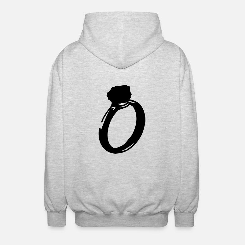 diamond_ring - Veste à capuche unisexe - gris clair chiné