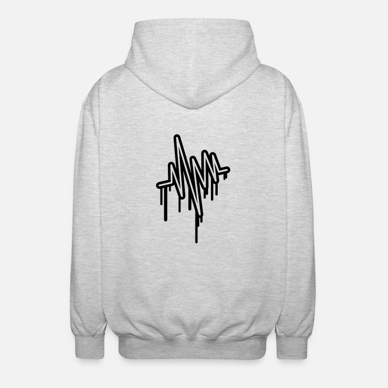 wave_pulse_grunge_u1 - Veste à capuche unisexe - gris clair chiné