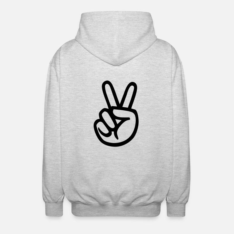 icon peace hand sign - Veste à capuche unisexe - gris clair chiné