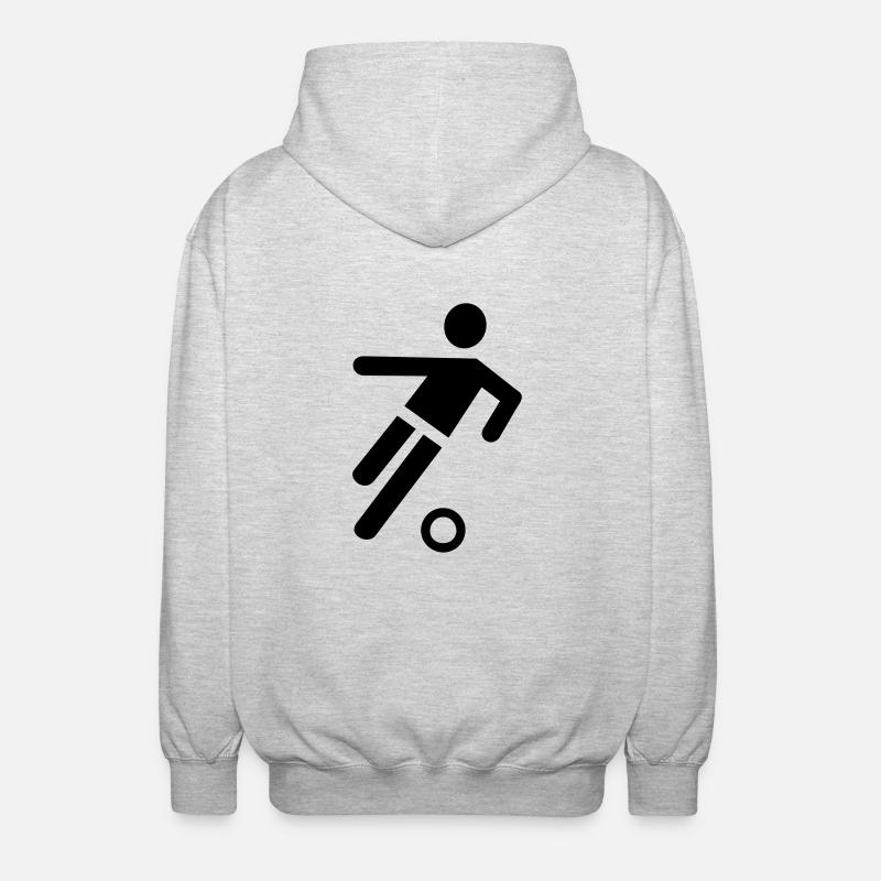 Fußball - Unisex Kapuzenjacke - Hellgrau meliert