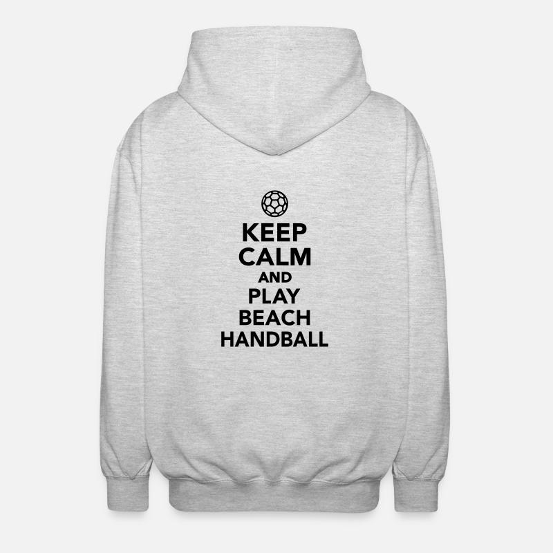 Keep calm and Play Beachhandball - Unisex Hooded Jacket - light heather grey