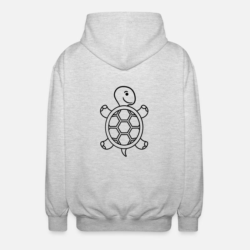 Tortue mignon sucré - Veste à capuche unisexe - gris clair chiné