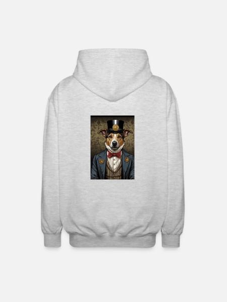 Australian Shepherd Dog Aristocrat Costume - Unisex Hooded Jacket - light heather grey