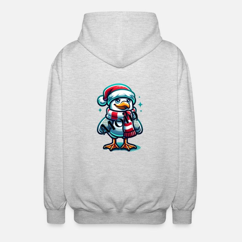 Moin Möwe Weihnachten - Unisex Kapuzenjacke - Hellgrau meliert