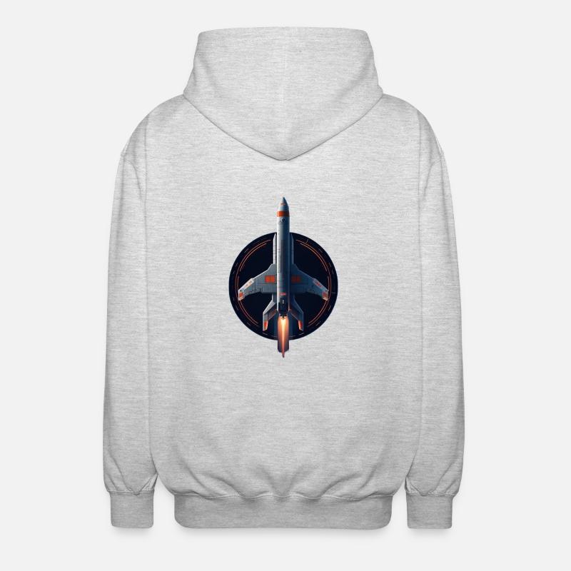 Fusée spatiale - Veste à capuche unisexe - gris clair chiné