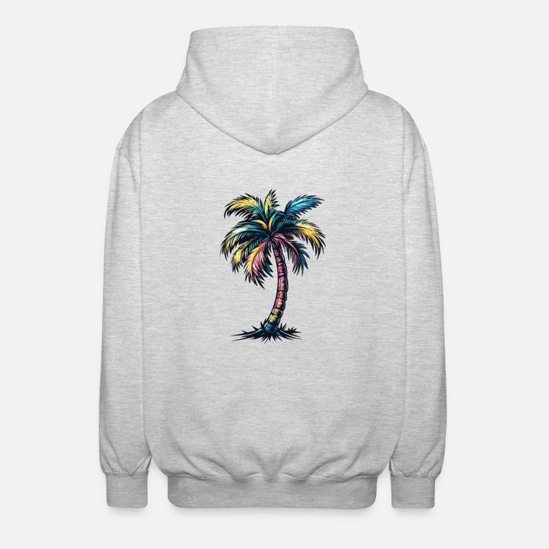 Plage de Palm Tree - Veste à capuche unisexe - gris clair chiné