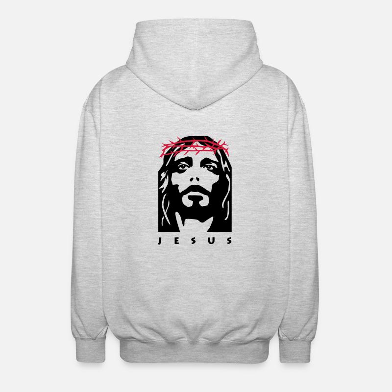 jesus - Unisex Kapuzenjacke - Hellgrau meliert