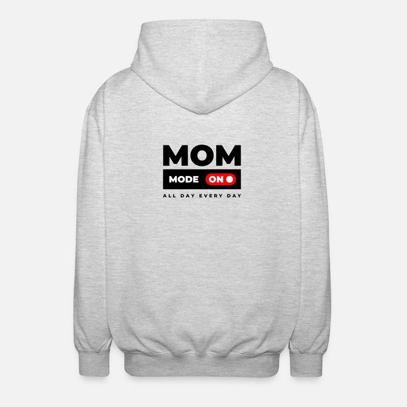 Mom Mode On - Unisex Hooded Jacket - light heather grey