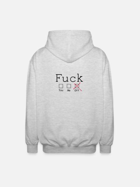 Fuck off 2c - Unisex Hooded Jacket - light heather grey