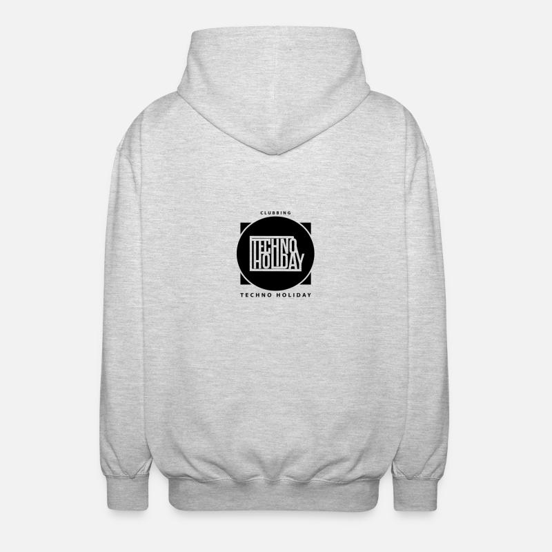 logo_techno_holiday_2017_negro1 - Unisex Kapuzenjacke - Hellgrau meliert