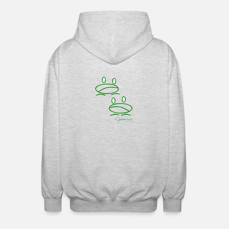 Froschminipärchen - Ranunculi Oophagi - Unisex Kapuzenjacke - Hellgrau meliert