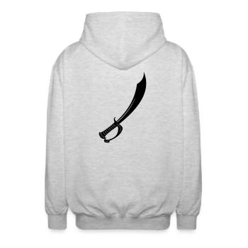 Épée - Veste à capuche unisexe - gris clair chiné - Dos - AI Model Male 185 light (185cm)