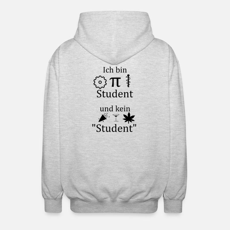 Unispruch "Ich bin MINT Student" Studenten - Unisex Kapuzenjacke - Hellgrau meliert