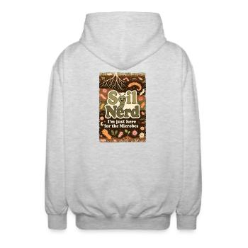 Bio Bärtner Selbstversorger Ökologischer Bauer Gar - Unisex Kapuzenjacke - Hellgrau meliert - Hinten - AI Model Male 185 light (185cm)