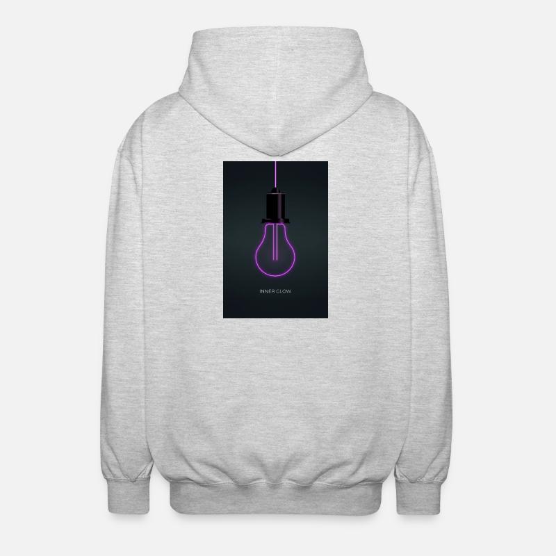 Affiche de l’ampoule néon Inner Glow - Veste à capuche unisexe - gris clair chiné