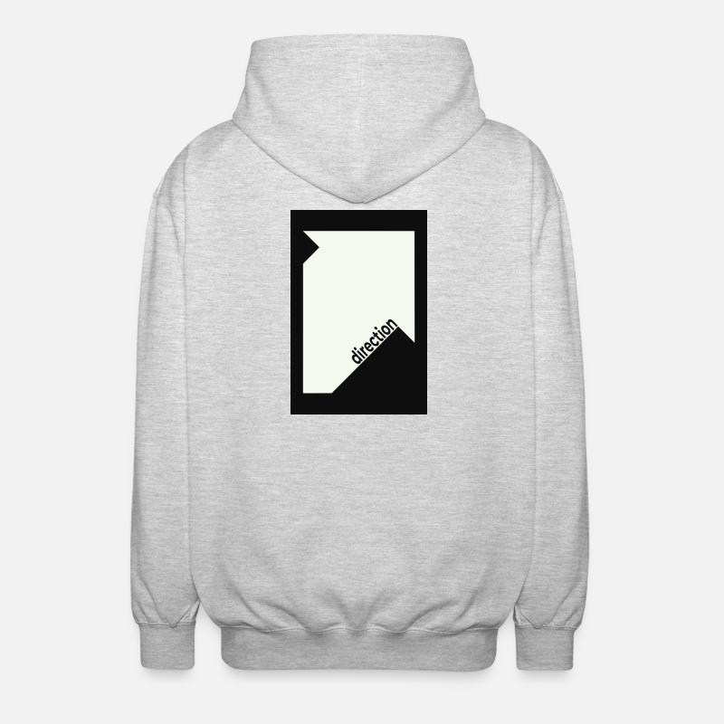 Direction Poster Schwarz – Minimal Statement - Unisex Kapuzenjacke - Hellgrau meliert