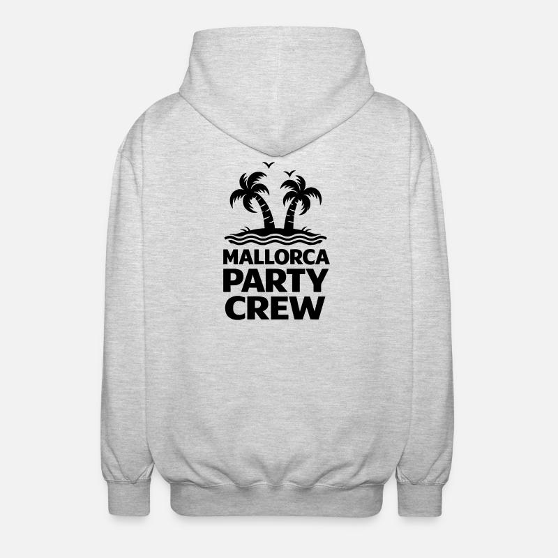 Mallorca Party crew - Unisex Kapuzenjacke - Hellgrau meliert
