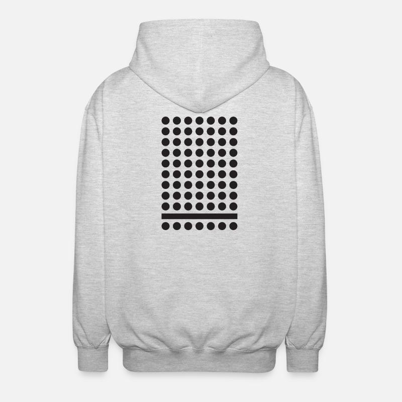Monochrome Dot Grid Pattern - Unisex Hooded Jacket - light heather grey