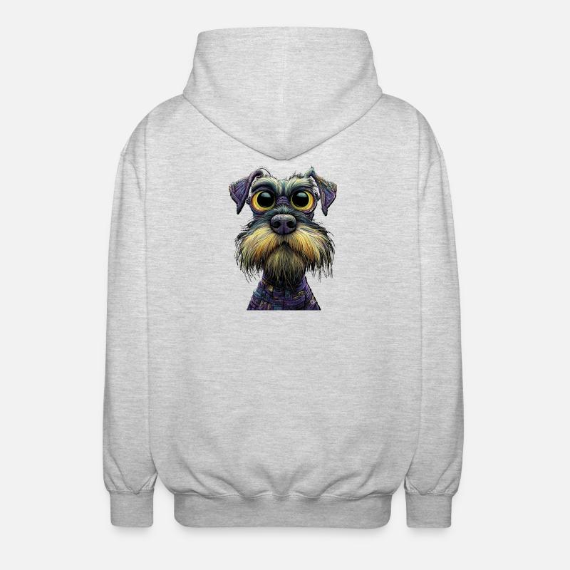 Schnauzer - Veste à capuche unisexe - gris clair chiné