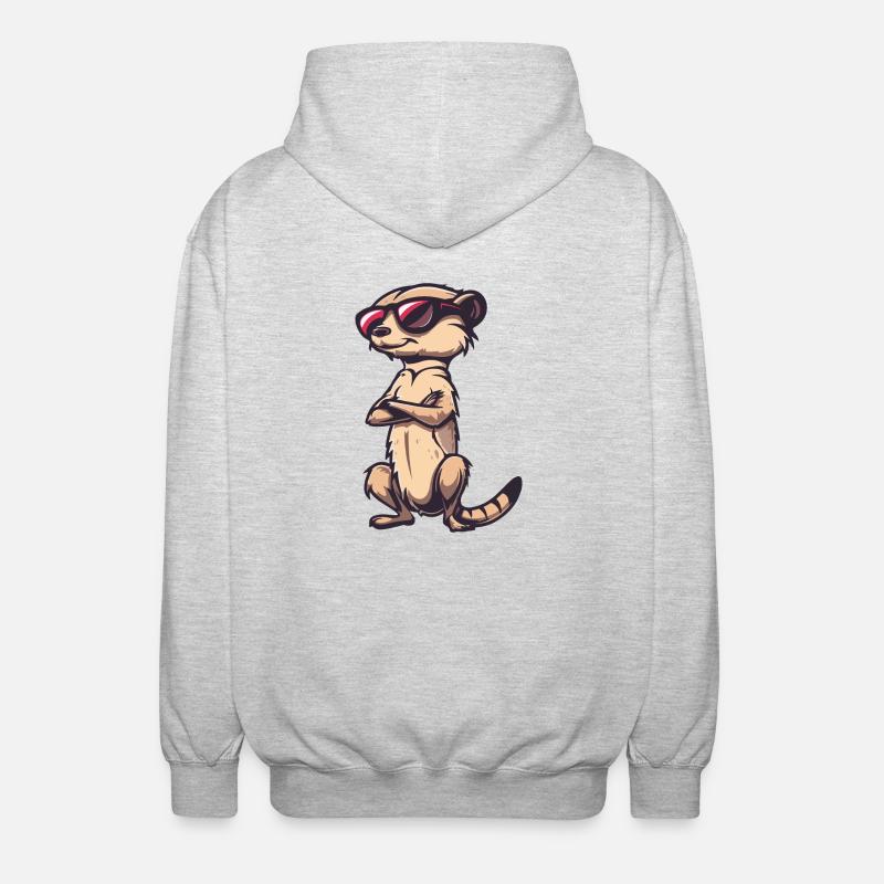 Erdmännchen Tier - Unisex Kapuzenjacke - Hellgrau meliert